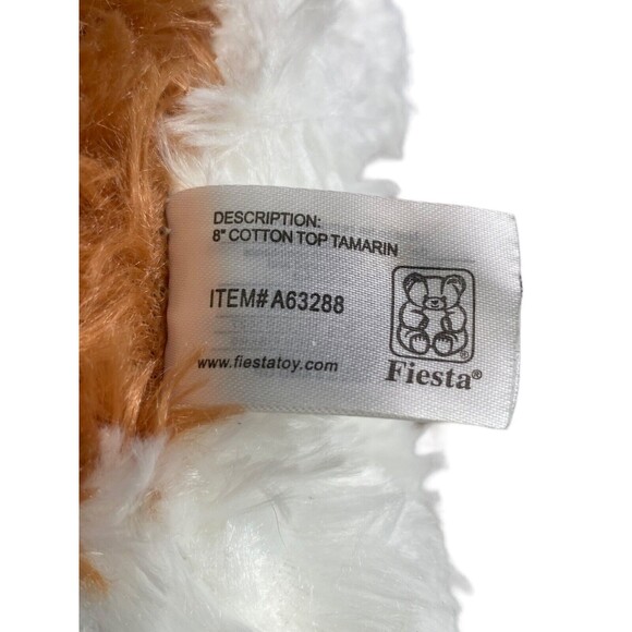 FIESTA Cotton Top Tamarin Monkey Furry Plush Soft Stuffed Animal Toy 8" - Picture 7 of 9
